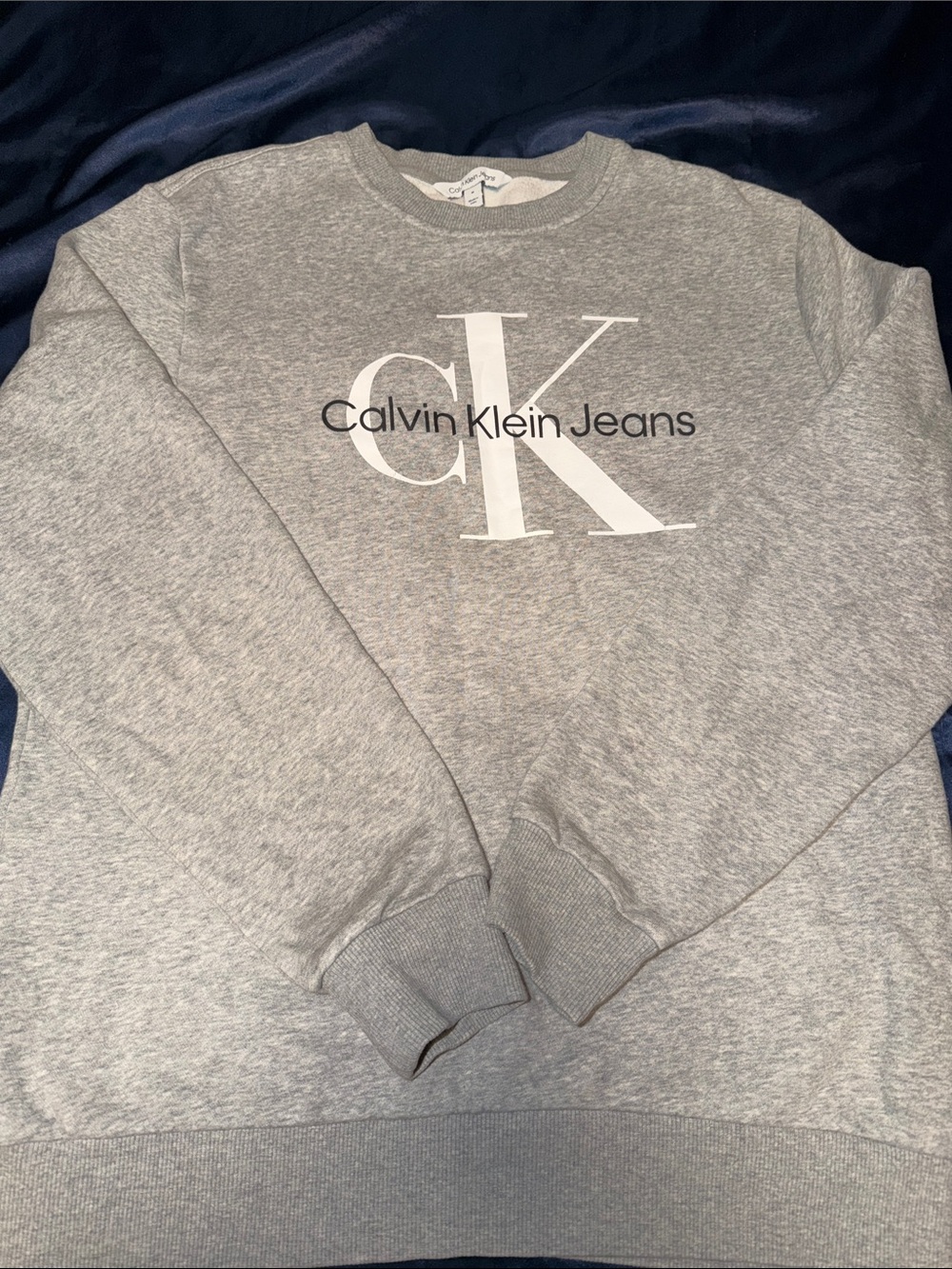 Men’s Calvin Klein Jeans Light Gray Logo Crewneck Pullover